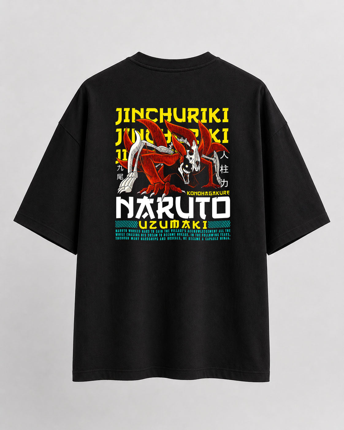 Uzumaki Naruto Nine Tail Oversize Cotton T-shirt