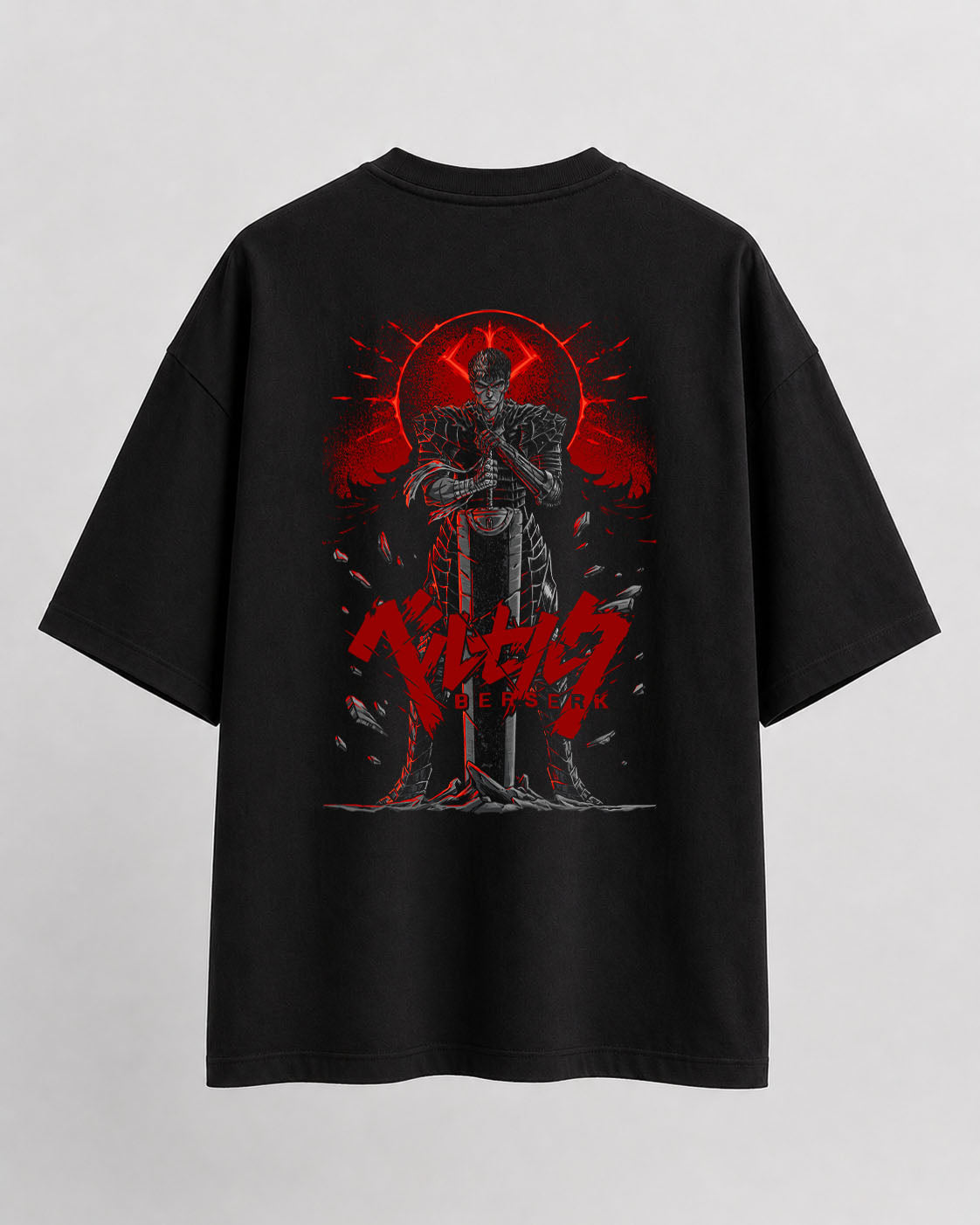Berserk Guts Dark Mode Oversize Cotton T-shirt