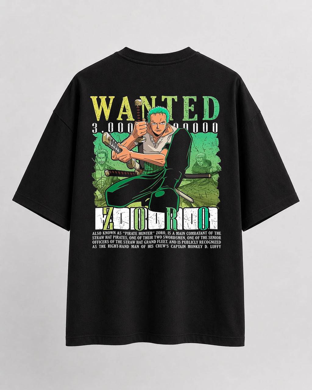 One piece Zoro Wanted Oversize Cotton T-shirt