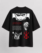 Guts Berserk Manga Style Oversize Cotton T-shirt