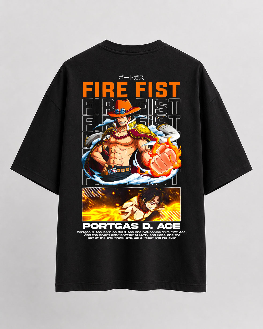 One piece fire feast Oversize Cotton T-shirt