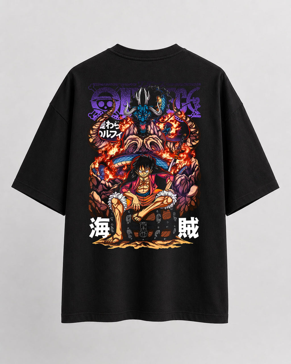 One piece luffy gand red theme Oversize Cotton T-shirt