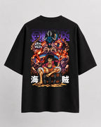 One piece luffy gand red theme Oversize Cotton T-shirt