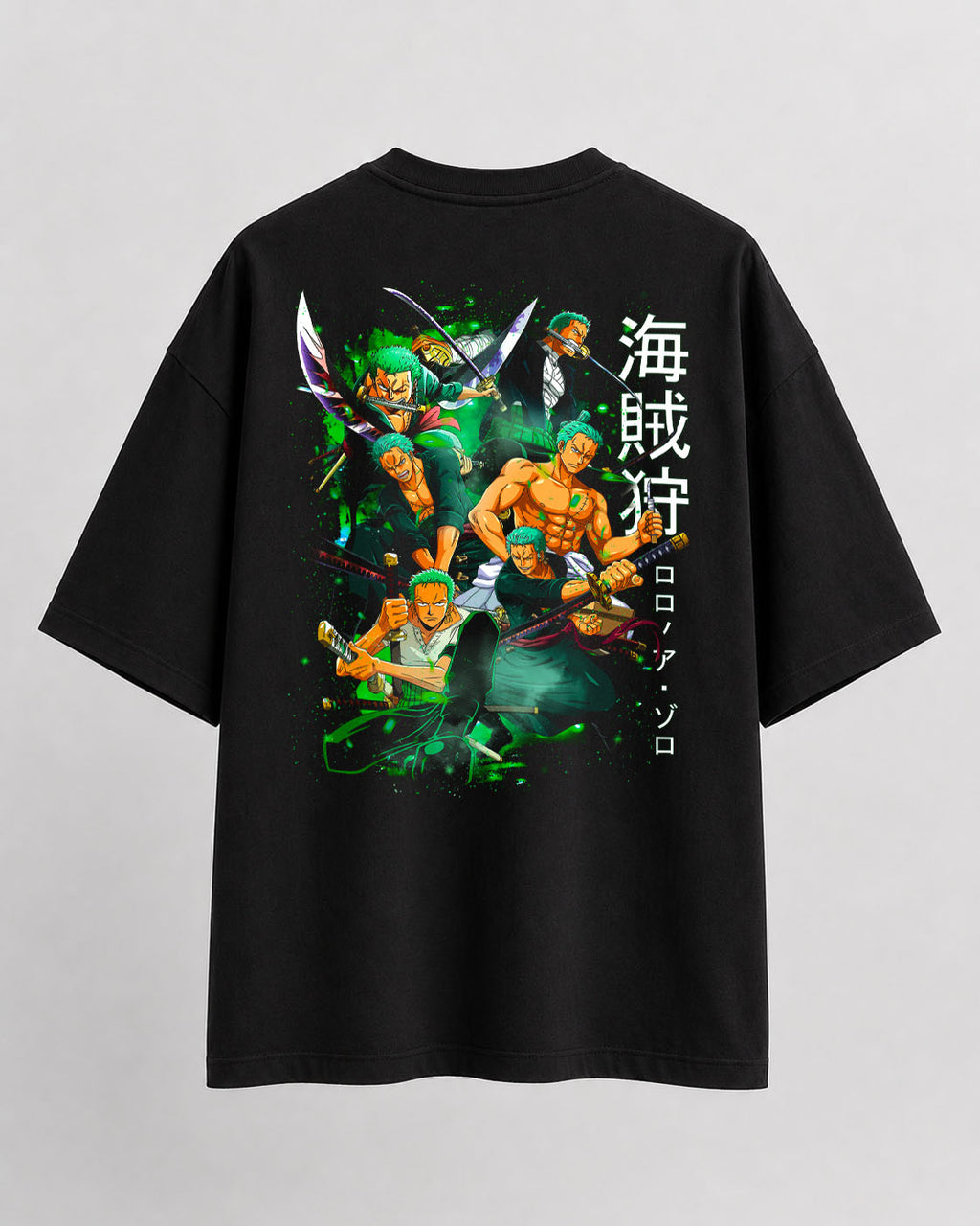 One Piece Roronoa Zoro Green Theme Oversize Cotton T-shirt