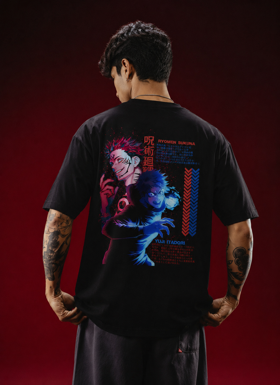 Jujutsu Kaisen sukuna and yuji Oversize Cotton T-shirt