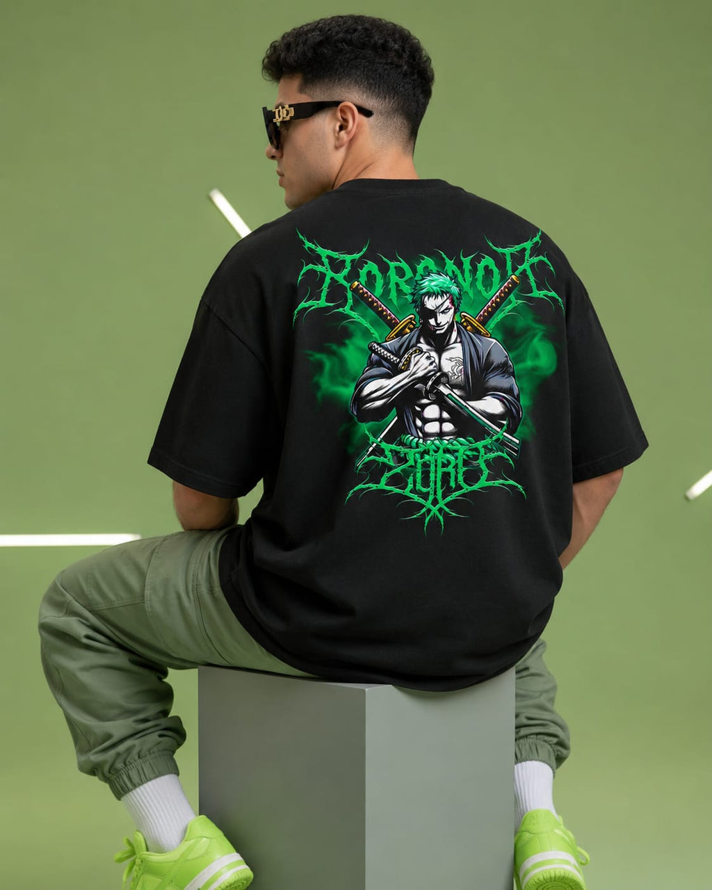 One piece Zoro green Oversize Cotton T-shirt