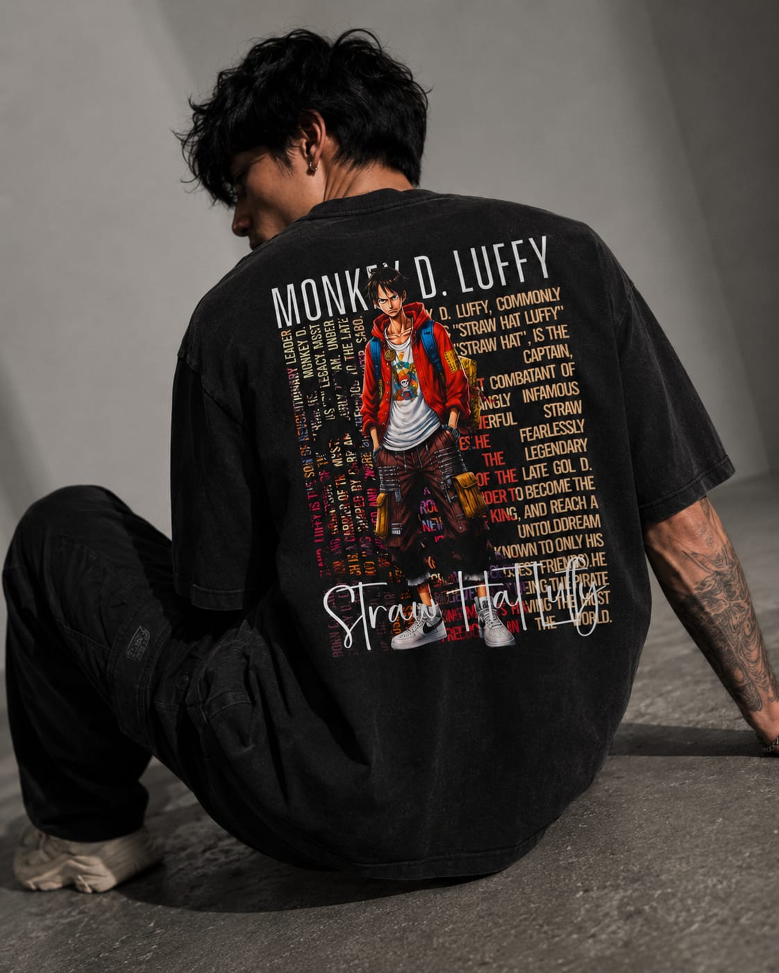 One piece luffy red Oversize Cotton T-shirt